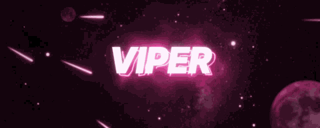 a purple background with the word viper in white