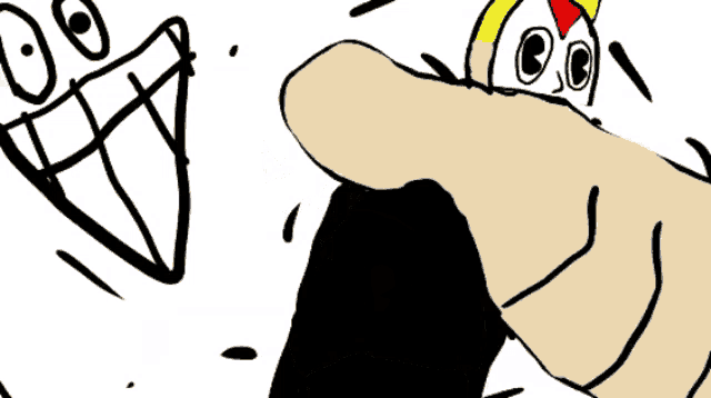 a drawing of a cartoon character with a mask on his face
