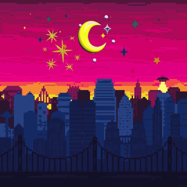 a pixel art of a city skyline with the word aliabadi written in pink