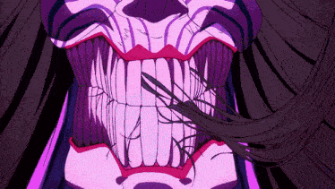 a close up of a person 's mouth with a purple and pink background