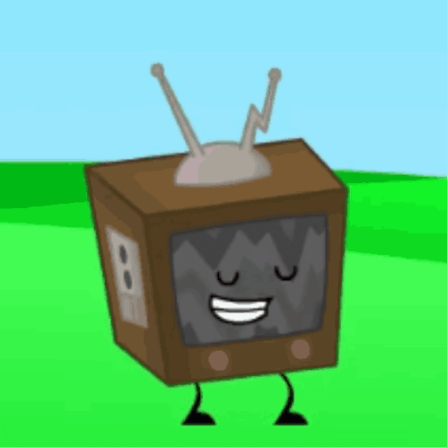 a cartoon drawing of a television with antennas on top