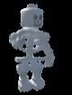 a 3d model of a skeleton with a black background .