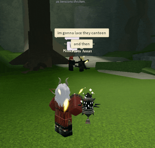 a screenshot of a video game says im gonna lace they canteen and then