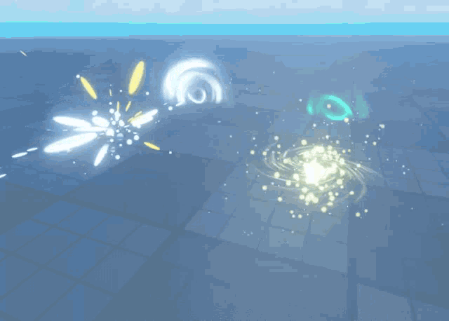 a computer generated image of a swirl of light coming out of the ground