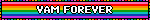 a rainbow background with the words yam forever written on it