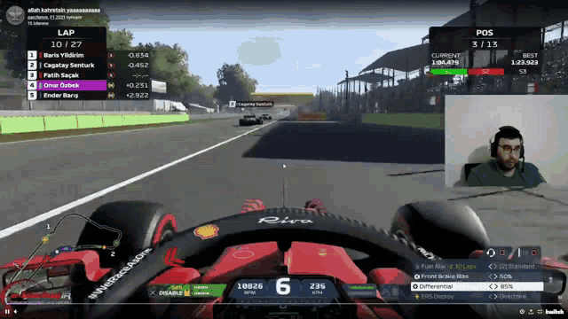 a screenshot of a video game with the number 6 on the car