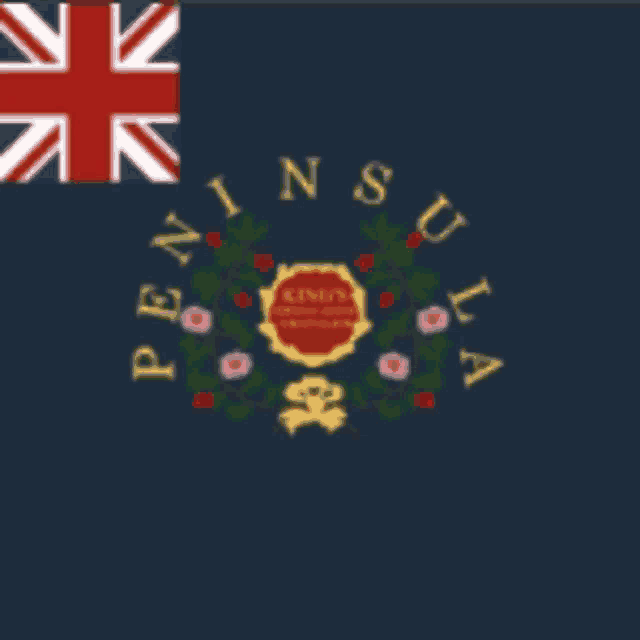 a flag with the word peninsula in the center
