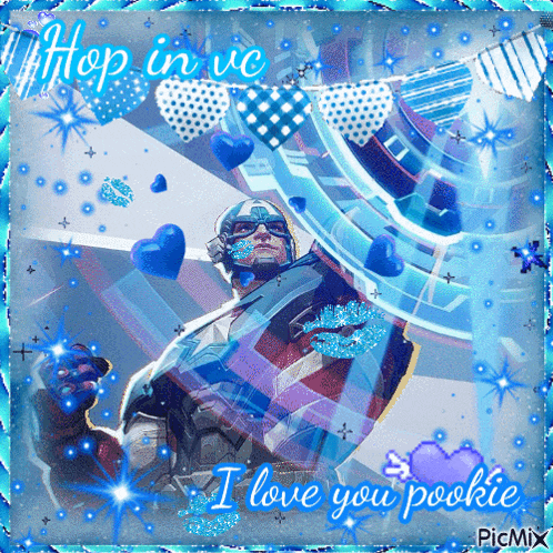 a picture of captain america with the words " i love you pookie " on it