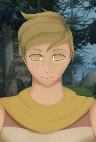 a close up of a person 's face with yellow eyes