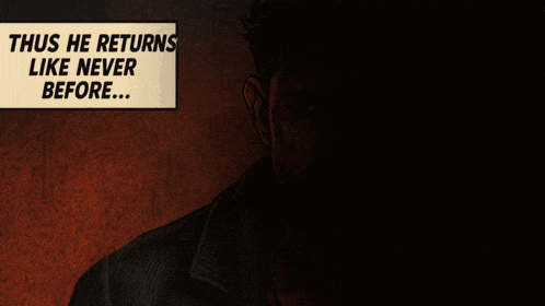 a man with a cigarette in his mouth is on a poster that says thus he returns like never before