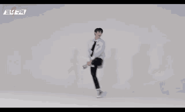 two young men are dancing and one of them says no