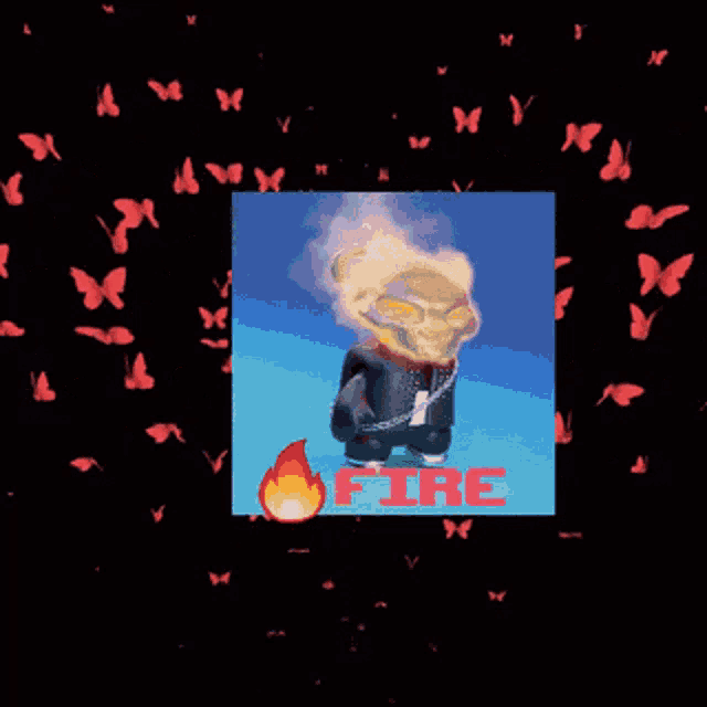 a picture of a ghost rider with the word fire on the bottom right