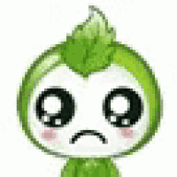 a green cartoon character with a mohawk is crying .