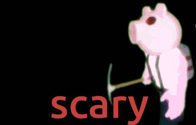 a cartoon character with the word scary in red letters