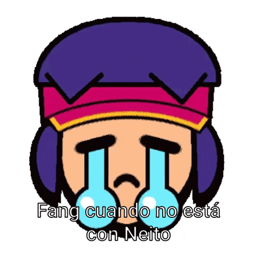 a cartoon of a man with tears coming out of his eyes and the words fang cuando no esta con neito