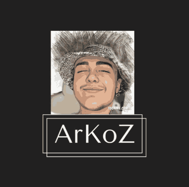 a picture of a man with a hat and the name arkoz