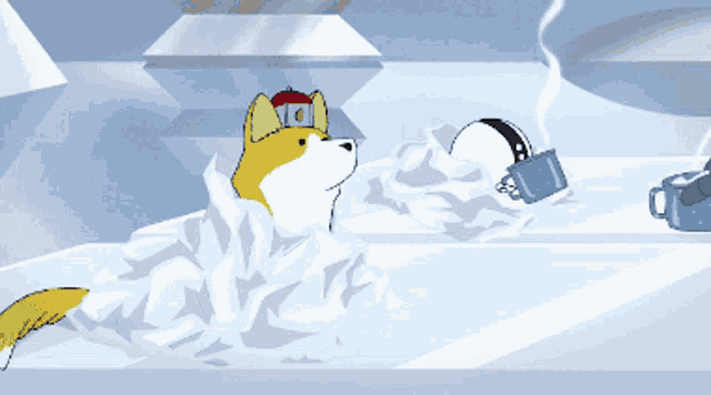 a cartoon of a dog with the letter d on his hat