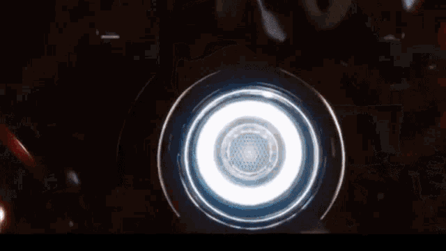 a close up of a light in a circle