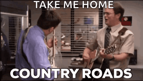 Country Roads Playing Guitar GIF - Country Roads Playing Guitar The Office GIFs