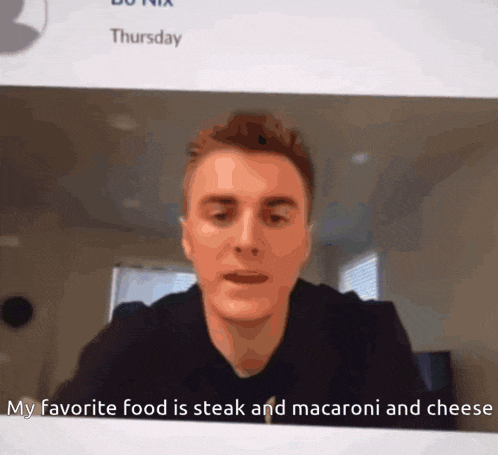 a video of a man talking about his favorite food