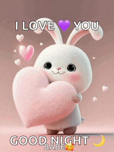 a picture of a bunny holding a heart that says " i love you "