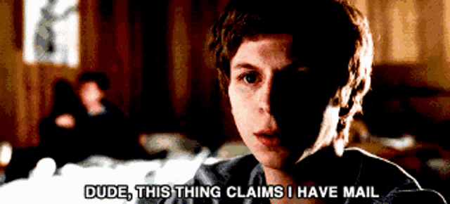 a young boy says " dude this thing claims i have mail "