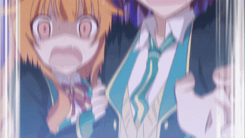 a blurry image of two anime characters with their eyes closed