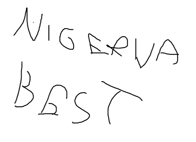 a handwritten sign that says nigeria best on it