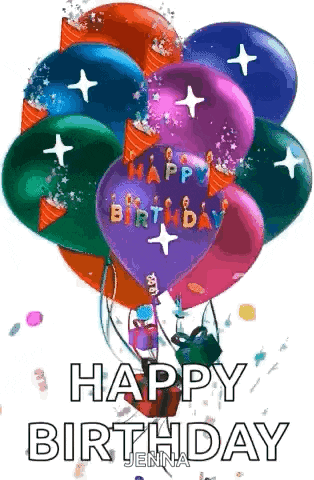 a bunch of balloons with the words `` happy birthday '' on them