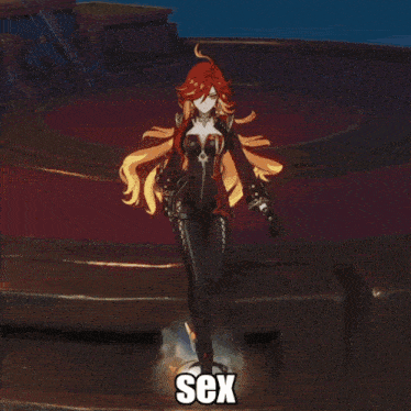 a video game character with the word sex written on the bottom