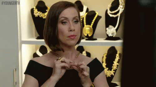 Getting A Necklace On GIF - Younger Tv Land Miriam Shor GIFs