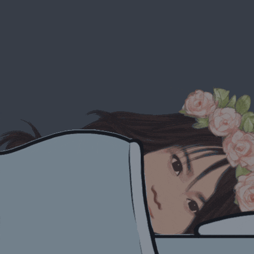a cartoon of a man and a woman laying in bed