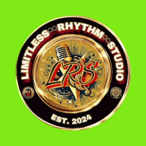 a logo for limitless rhythm studio shows a microphone