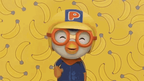 a cartoon character wearing glasses and a hat with the letter p on it says okay !