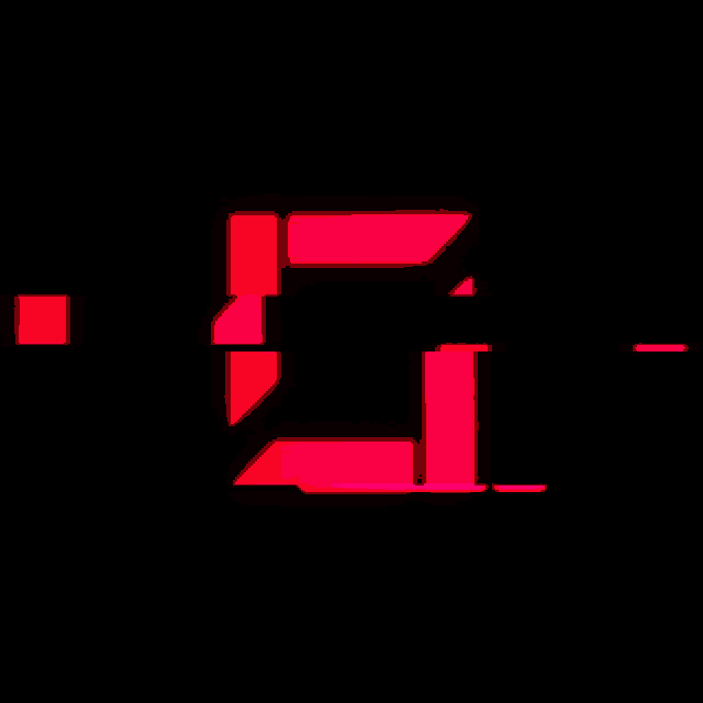 a red square with a black background is glowing in the dark