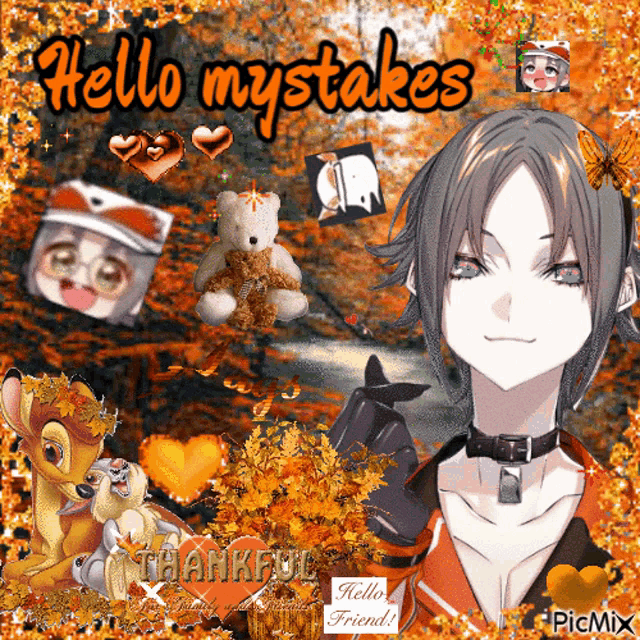 a picture of a girl with the words hello my mistakes written above her
