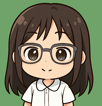 a cartoon of a girl with glasses and a white shirt