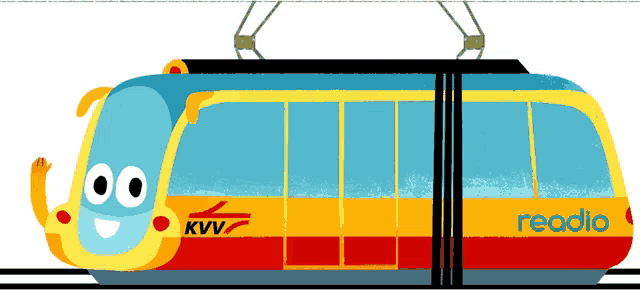 a cartoon drawing of a train that says kvv