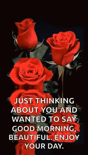 just thinking about you and wanted to say good morning , beautiful . enjoy your day