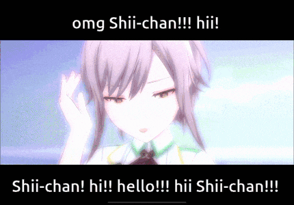 a picture of a girl with a caption that says omg shii-chan !!! hii