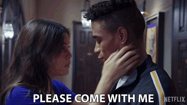 a netflix advertisement shows a man and woman kissing