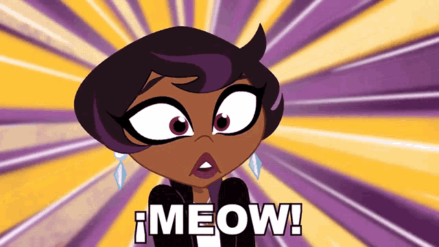 a cartoon character says meow in spanish