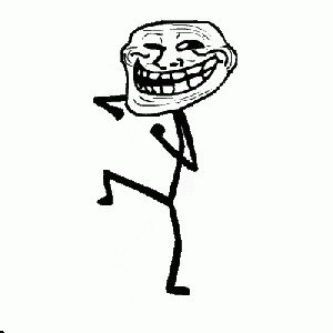 a black and white drawing of a troll dancing .