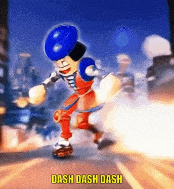 dash dash dash is the name of the video game being shown