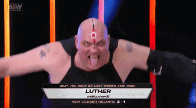 a wrestler named luther is on a wrestling show