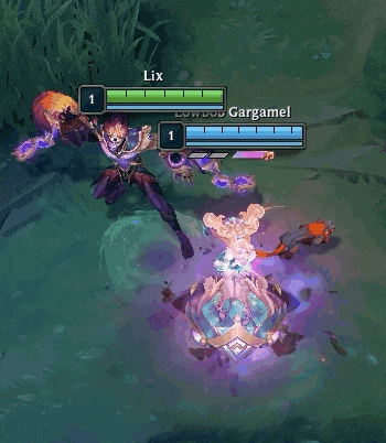 a screenshot of a video game with lix and gargamel