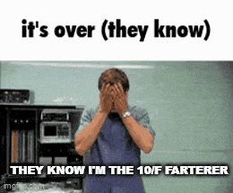 a man is covering his face with his hands and they know i 'm the 10 / f farterer