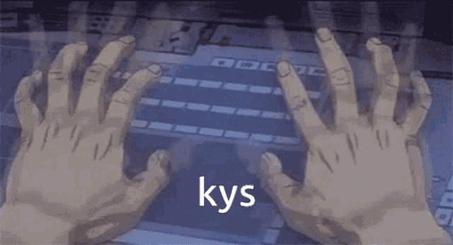 a keyboard with the word kys written on it