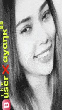 a black and white photo of a woman with the user buser x ayamk 88 written on the bottom
