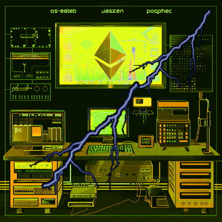 a computer screen with a lightning bolt and the words os-eateb jaszen and poophrec